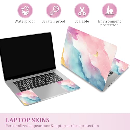 12 13 14 15 15.4 15.6 Inches Laptop Skin Sticker Decal Universal Netbook Skin Sticker Reusable Soft Notebook Art Protector Cover Decal, Pink Blue Ink Painting - color: Pink Blue Ink Painting