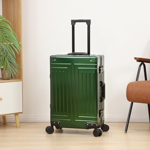 All Aluminum Magnesium 24inch Luggage，Cut from Whole Aluminum Sheet，（3rd Generation Metal zipperless suitcase ） (green, 24inch) - color: green, size: 24 inch
