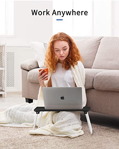 Ruxury Folding Lap Desk Laptop Stand Bed Desk Table Tray, Breakfast Serving Tray, Portable & Lightweight Mini Table for Sofa Couch Floor - Black - color: Black