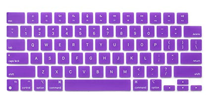 Keyboard Skin Compatible for 2026 MacBook Neo 13" A18, Air 15.3" 13.6" M5 M4 M3 M2 A3448 A3241 A3114 A2941 A3449 A3240 A3113 A2681, MacBook Pro 14 16 inch M5 M4 M3 M2 M1 A3426 A3427 A3434 (Purple) - color: Purple