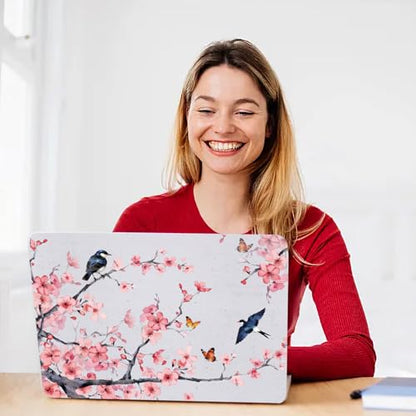 CREATCABIN Laptop Skin Sticker Decal PVC Vinyl Quote Sticker Notebook Art Decal PC Art Personalized Protector Waterproof Scratchproof Laptop Skin for 12.1 13 13.3 .6 14 15 15.3 16 Inch Flower Bird - style: Flower, Bird