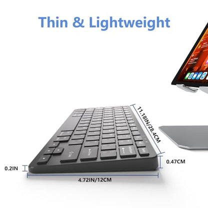 MMK Wireless iPad Keyboard-Black | Tablet Keyboard for iPad 11th/10th/9th/8th & Pro 13/12.9/11", Air 13/11" and Other Bluetooth-enabled Devices. - color: Black