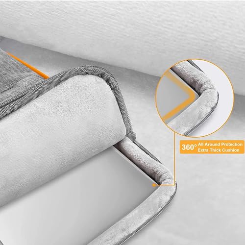 MOSISO 360 Protective Laptop Sleeve, 13-13.3 inch Notebook, Gray | Compatible with MacBook Air 13.6 M5 M4 M3 M2 M1/Neo/Pro 13/14,HP Dell ASUS Lenovo, Side Open Bag with 2 Pockets&Handle&Belt