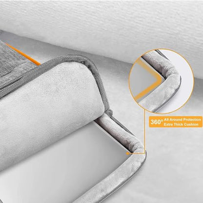 MOSISO 360 Protective Laptop Sleeve, 13-13.3 inch Notebook, Gray | Compatible with MacBook Air 13.6 M5 M4 M3 M2 M1/Neo/Pro 13/14,HP Dell ASUS Lenovo, Side Open Bag with 2 Pockets&Handle&Belt