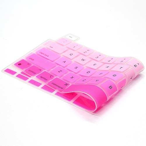 ProElife Keyboard Cover Skin for 2022 MacBook Pro 13.3 inch with Apple M2 Chip & 2021 2020 MacBook Pro 13 inch with M1 Chip (Model: A2338) Accessory Ultra Thin Silicone Keyboard Cover (Ombre Pink) | Ultra Thin (0.26 mm), Silicone Protective Skin, Dust-pro