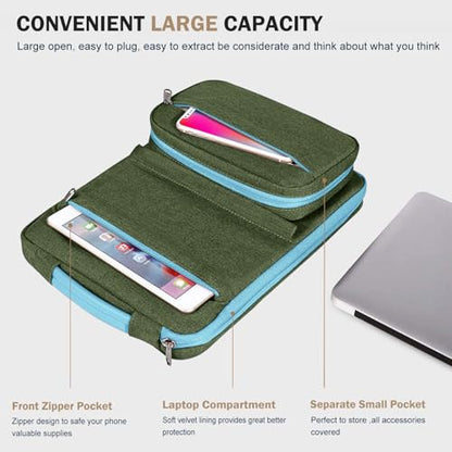 Voova Laptop Sleeve Case 15.6 Inch Compatible with MacBook Air 15 M2/M3/M4, MacBook Pro 15/16, 15-16" Hp Lenovo Dell Acer, 2 in 1 Waterproof Computer Bag with Detachable Accessory Pouch, Army Green - color: Army Green, size: 15-16 Inch (15.7 x 11.8 x 1.2