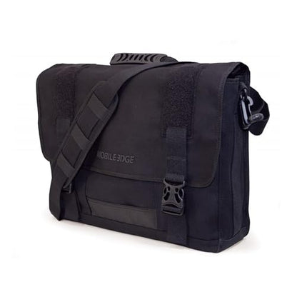 Mobile Edge ECO Laptop Messenger Bag for Men and Women, Fits Up To 17.3 Inch Laptops, Travel Work Computer Bag, Cotton Canvas, Padded Pockets, Black - color: Black