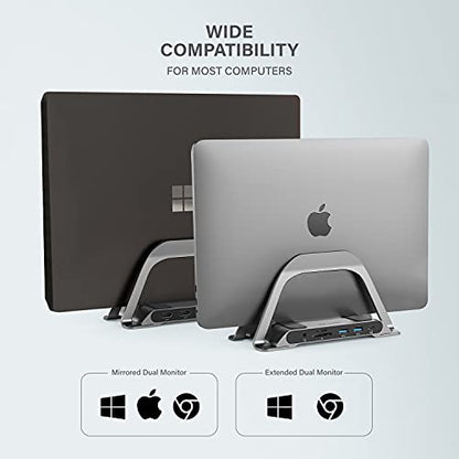 ALOGIC 10-in-1 USB-C Dual Monitor Docking with 2 HDMI, 3 USB Ports, SD & microSD Card Reader, 100W Power Delivery, Gigabit Ethernet & 3.5mm Audio Jack