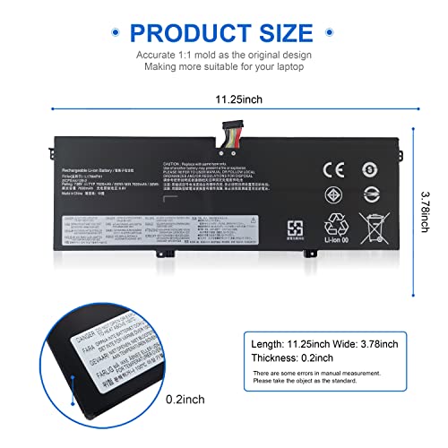 L17C4PH1 L17M4PH1 Laptop Battery for Lenovo Yoga C930 C930-13IKB C930-131KB 930-13IKB-81EQ 81C4 81EQ, 7 Pro Pro-13IKB, L17M4PH2 L17L4PH2 5B10Q82425 5B10Q82426 5B10Q82427 C930-13IK C930-13IKB 60Wh - size: L17C4PH1