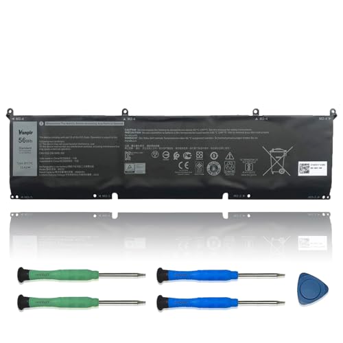 56Wh 8FCTC Laptop Battery Replacement for Dell XPS 15 9500 Precision 5550 | Compatible with Dell Alienware M15/M17 R3/R4 Inspiron 15 7510, Replaces 08FCTC 70N2F P8P1P DVG8M, 11.4V 4650mAh Battery - size: 11.8*2.14*0.17 inch 8FCTC