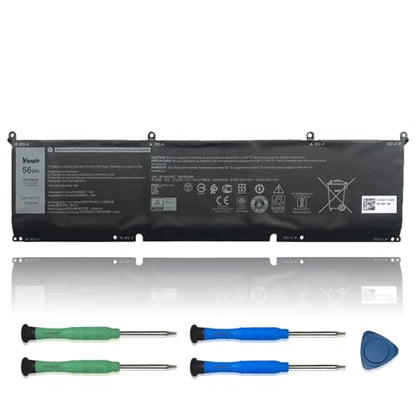 56Wh 8FCTC Laptop Battery Replacement for Dell XPS 15 9500 Precision 5550 | Compatible with Dell Alienware M15/M17 R3/R4 Inspiron 15 7510, Replaces 08FCTC 70N2F P8P1P DVG8M, 11.4V 4650mAh Battery - size: 11.8*2.14*0.17 inch 8FCTC