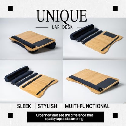 Lap desks for Adults,Adjustable Laptop Desk with Pillow Cushion,Fits up to 16'', Portable Laptop Desk for Bed/Couch/Car, Extra Large Lap Desk with Detachable Cushions, Travel Lap Desk,Dorm Essentials