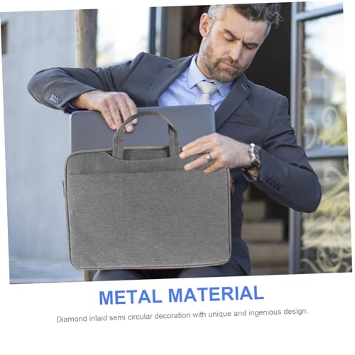 OSALADI Laptop Sleeve Protective Case for Business and Travel Spacious Compartment for Laptop and Essentials Front Pocket for Items Grey Color
