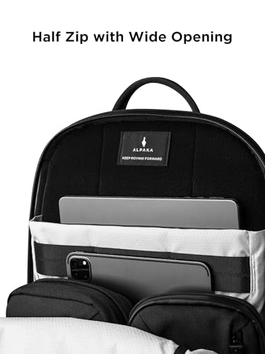 ALPAKA Elements Backpack Pro 24L Laptop Backpack Black | Fits 16-inch Laptop with Dual Bottle Pockets, Weather-Resistant Fabric Axoflux 400D, Travel Backpack for Men Work College - color: Black