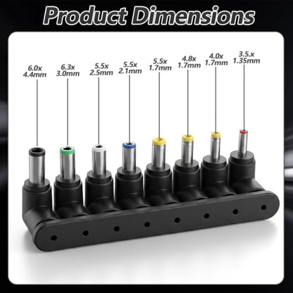 5.5 X 2.1 Mm Dc Power Jack, 8 Pcs DC Power Adapter Kit Right Angle Jack Converter Barrel Connector Set