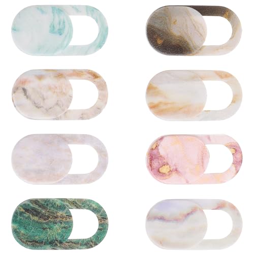8PCS Laptop Camera Cover Slide, Marble Webcam Cover Slide Phone Camera Cover, Ultra-Thin Computer Camera Cover Slide Blocker Slider Privacy Cover for Laptop Desktop PC Tablet(Marble)