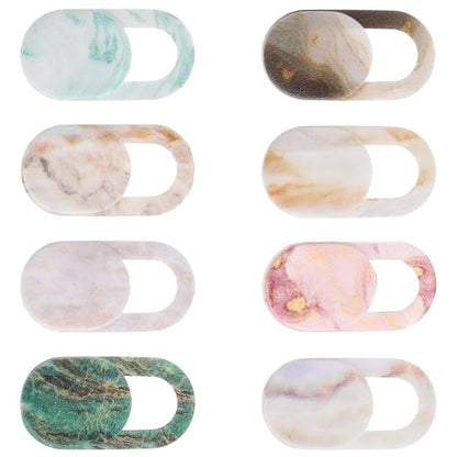 8PCS Laptop Camera Cover Slide, Marble Webcam Cover Slide Phone Camera Cover, Ultra-Thin Computer Camera Cover Slide Blocker Slider Privacy Cover for Laptop Desktop PC Tablet(Marble)