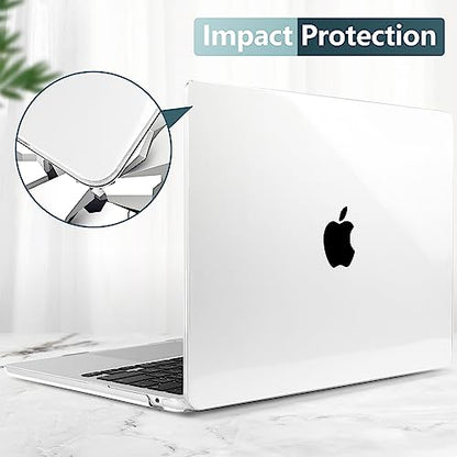 for MacBook Air 15 Inch Case M5 M4 M3 M2 (2026-2023) A3448 A3241 A3114 A2941, Protective Hard Shell Cover Compatible with Touch ID & Liquid Retina Display - Crystal Clear - color: Crystal Clear