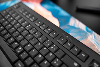 Cherry DW 3000 - Wireless Keyboard+Mouse Combo - 4 Additional Keys - US Layout - QWERTY Keyboard - GS Approval - Black
