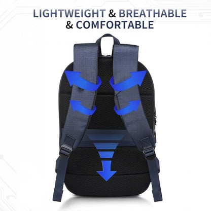 Small Inch Laptop Backpack, Expandable with USB Port, Water-Resistant for Work, College and Travel, Blue - color: Blue
