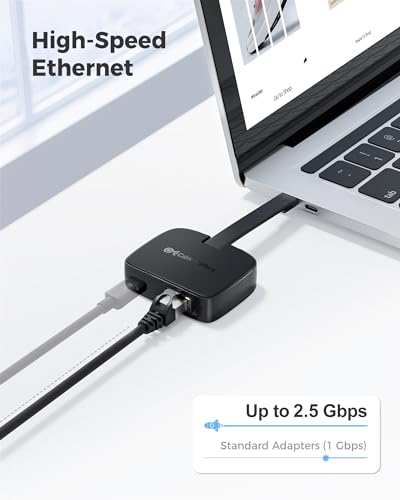 Cable Matters USB C to 2.5Gb Ethernet Adapter with 100W Charging, | 2.5 Gigabit Ethernet to USB C, Not for Android/Chromecast, Thunderbolt 4 Compatible, for MacBook Pro, XPS, Surface Pro