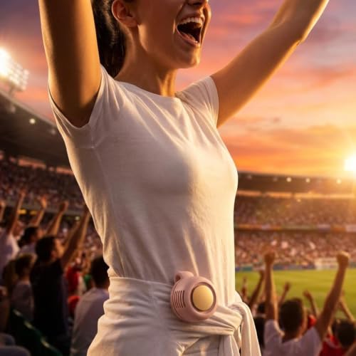 Clip-On Fan for Shirt, Mini Wearable Waist Fan with 3 Speeds, USB Rechargeable Bladeless Personal Fan, 360° Rotatable Hands-Free Fan for Travel, Outdoor & Office (Pink) - color: Pink