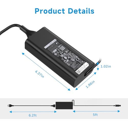 65W USB-C Laptop Charger Compatible with Dell Pro 13 14 16 Latitude 5420 5430 5520 7420 5400 7390 5320 5530 5431, XPS 13 9310 9305 9300 9380 9370 9360, Inspiron 14 15,20V 3.25A Adapter Power Cord