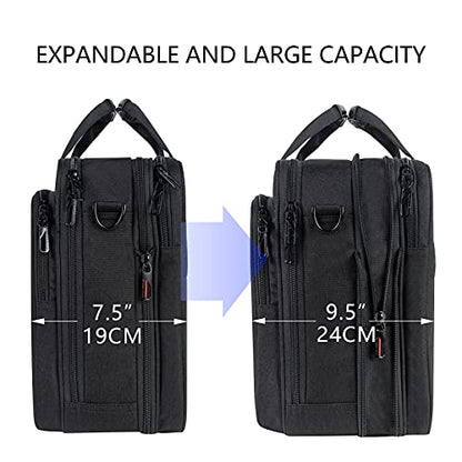 VANKEAN 17.3" Expandable Waterproof Laptop Briefcase for Travel & Business | Multi Functional Compartment,Padded Shoulder Strap,Convenient Luggage Strap,Water-Repellent Fabric,Padded Laptop Compartment - color: Black-red, size: 17.3 Inch