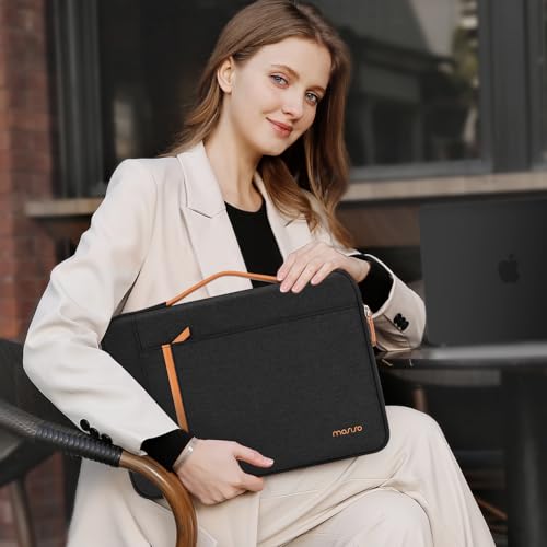 MOSISO 360 Protective Laptop Case 13-14 inch, 13.3 inch Laptop Sleeve,Black | Compatible with MacBook Neo/Air 13.6/Pro 13/Pro 14,HP Dell Acer ASUS,Side Open Carrying Bag with Horizontal&Vertical Pockets