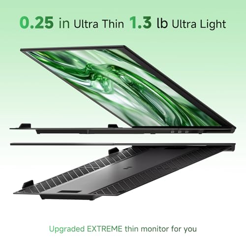 Laptop Screen Extender - 14” Ultra Thin and Light Travel Monitor for Laptop FHD 1080P Portable Second Monitor IPS Screen Display Plug & Play for Mac Windows Android iOS - size: 14.1"