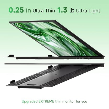 Laptop Screen Extender - 14” Ultra Thin and Light Travel Monitor for Laptop FHD 1080P Portable Second Monitor IPS Screen Display Plug & Play for Mac Windows Android iOS - size: 14.1"