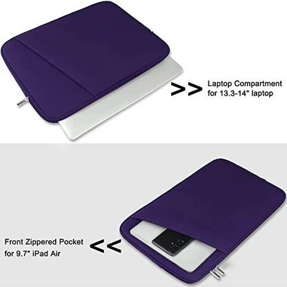 Laptop Sleeve 14 inch, Durable Carrying Bag Shockproof Protective Case Cover, Handbags Briefcase Laptop Bag Compatible with 14" MacBook Air/Pro HP Asus Lenovo Notebook Computer, Purple - color: Purple, size: 14 inch