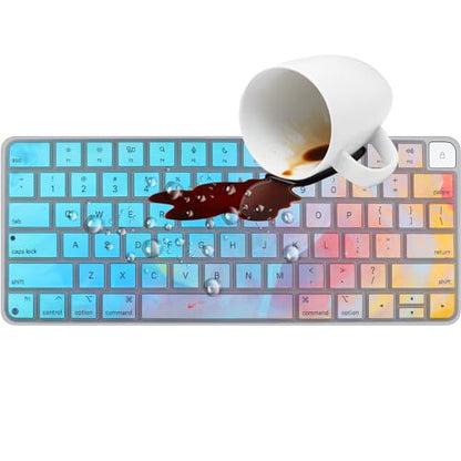 Colorful Keyboard Cover Skin for Apple Magic Keyboard A2449 A2450 MK293LL/A MK2A3LL/A, 2024/2023/2021 iMac All-in-One Desktop Keyboard, iMac 24 Inch with M4 /M3 /M1 Chip with Touch ID, US Layout - color: Colorful