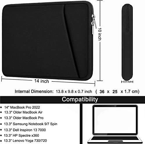 Laptop Case 13 Inch, Upgrade 14 inch Laptop Cover for Apple MacBook Pro | Laptop Case, Handbags Briefcase Laptop Bag Compatible with 14" MacBook Air/Pro HP Asus Lenovo Notebook Computer - color: Black, size: 13.3 inch