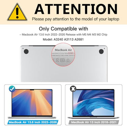 MacBook Air M2 13.6-inch Screen Protector, Privacy Shield, 2022 Release (A2681), Polyethylene Terephthalate, 1 Piece | Model A3240 A3113 A2681, Removable Mac Air 13.6" Privacy Screen Shield Anti-Spy/Bubble Free/Easy On/Off - size: Mac Air 13.6" (2022-2024
