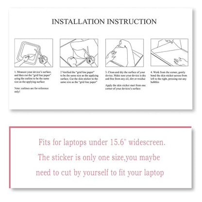 Laptop Skin Sticker Decal 15.6 Inch, Universal Personalized Art Vinyl Skin Stickers for 12.1 13 13.3 14 15.4 15.6 Inches Netbook Notebook Protector, White Pink - color: White Pink
