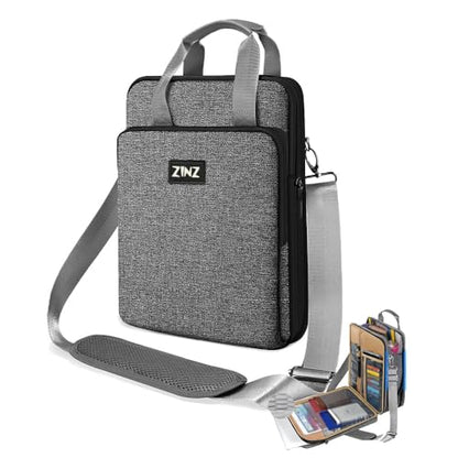 Laptop Shoulder Bag 12.3-13 inch Case Sleeve, Expandable Handbag with Valuables Compartment Compatible with MacBook Air/Pro/Neo 13", iPad 12.9"/13"/11", Shockproof,Gray-Black edge - color: Gray-black Edge