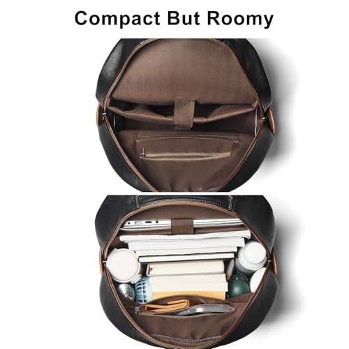 Leresas Backpack Purse for Women Mens for Work Travel Back Pack Vegan Leather Business Teacher Book Bag Fashion Computer Daypack Back Pack Brown Black - color: Brown/Black