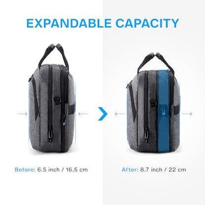BAGSMART 17.3 Inch Laptop Bag Expandable Computer Bag Briefcase, Dark Grey | Men Women Laptop Shoulder Bag,Work Bag Business Travel Office - color: Dark Grey-17.3 Inch