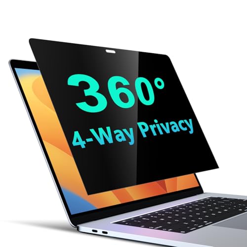 PYS 4-Way Privacy Screen for MacBook Pro 13 Inch (2016-2022, M1, M2) & MacBook Air 13 Inch (2018-2021, M1) - 360° Anti-Spy Filter, Matte Anti-Glare Protector, Scratch-Resistant Film, Laptop Privacy Filter Shield - color: Black, size: 13 inch
