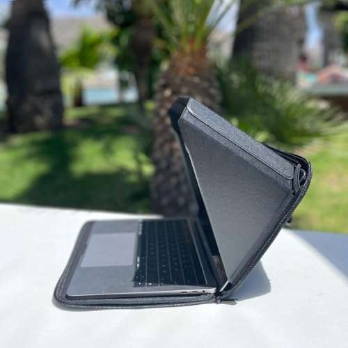 4-in-1 Laptop Screen Shade – Original Pro Sleeve – Built-in 4-in-1 Screen Shade, VeganHemp LTR, Sun, Privacy, Heat & Contrast Protection, Fits 15-16” MacBook, Patented, Black | PHILBERT Danish Design - color: Black, size: 15-16in