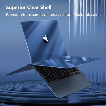 Fintie Case for MacBook Air 13.6 Inch A3449 A3240 A3113 A2681 (2022-2026 Release), [Ultra-Transparent] Slim Snap On Hard Shell Cover for MacBook Air 13 Inch with M2 M3 M4 M5 Chip, Crystal Midnight - color: Crystal Midnight