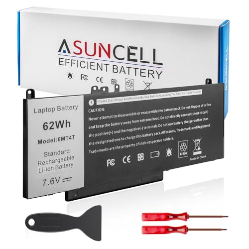 E5470 battery E5570 battery 6MT4T Battery Compatible with Dell Latitude 14 5470 E5470 15 5570 E5570 Precision 15 3510 M3510 Series Notebook Replacement for 7V69Y TXF9M 79VRK HK6DV 07V69Y 7.6V/62Wh - color: 6MT4T