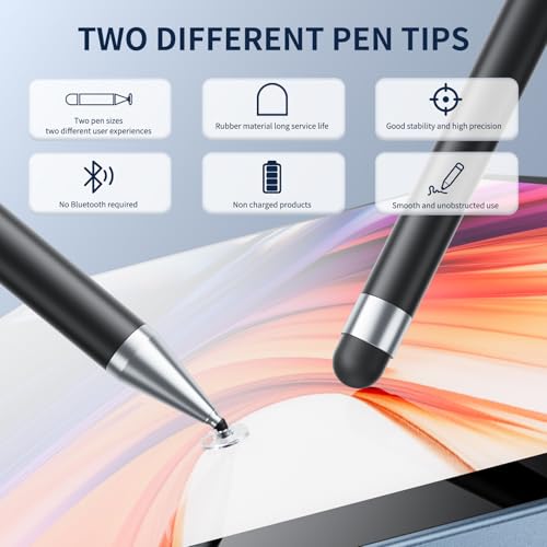 Stylus Pen for Touchscreen, 6 PCS Stylus 2-in-1 High Precision and Sensitivity, Suitable for iPad/iPhone/Samsung/Android Smartphone and Tablets, Compatible with Capacitive Touch Screen (Red) - color: Red