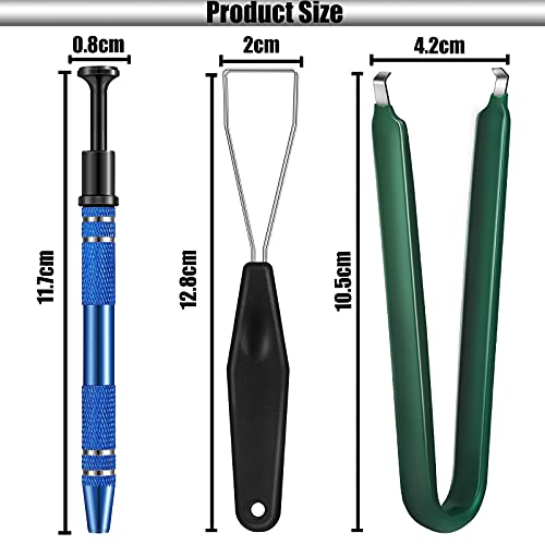 Minatee 9 Pcs Keyboard Lube Switch Puller Kit Ic Extractor, Key Cap Puller, Elbow Tweezers, Pointed Tweezers, Flat Head Fine & Head Grease Brush Compatible with Switches for Modding and Maintenance