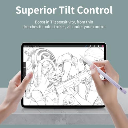 Stylus Pen, Active Stylus Pen Compatible for iOS and Android Touchscreens/Phones, Rechargeable with Dual Touch Screen, Stylus Pencil for A-pple/Android/Tablet, 16.5CM，Purple - color: Purple
