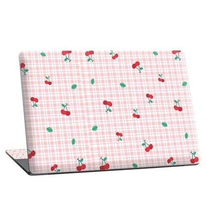 Universal Laptop Skin Sticker with 2 Wrist Pad Skins, Waterproof Scratch Resistant Vinyl Laptop Cover Decal, Cut to Fit for 11–15.6 Inch MacBook HP Dell Lenovo, Cherry Checks - color: Cherry Checks