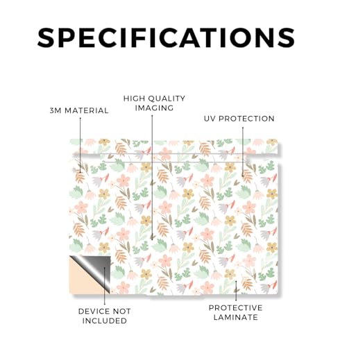 Glossy Glitter Laptop Skin Compatible with Lenovo Legion 5 Gaming Laptop (15IRX9) 2024 - Neutral Flowers - Premium 3M Vinyl Protective Wrap Decal Cover - Easy to Apply | Crafted in the USA - color: Neutral Flowers, size: Legion 5 Gaming (15IRX9) 2024 Top