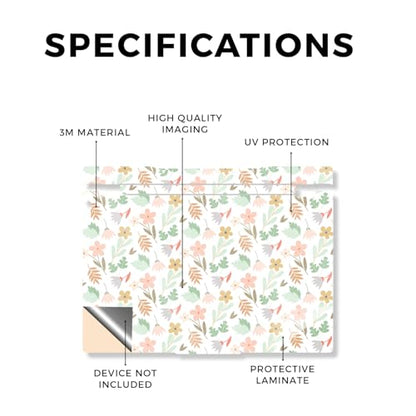 Glossy Glitter Laptop Skin Compatible with Lenovo Legion 5 Gaming Laptop (15IRX9) 2024 - Neutral Flowers - Premium 3M Vinyl Protective Wrap Decal Cover - Easy to Apply | Crafted in the USA - color: Neutral Flowers, size: Legion 5 Gaming (15IRX9) 2024 Top