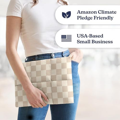 Vandel Puffy Laptop Sleeve 13 inch - 14 inch Waterproof Laptop Sleeve Case, Compatible with 13 inch MacBook Air/Pro 13 / MacBook Pro 14, iPad Pro 12.9, 13.3 in HP Dell, Air Case, Computer Bag Cover - color: u. Grid Neutral Checker